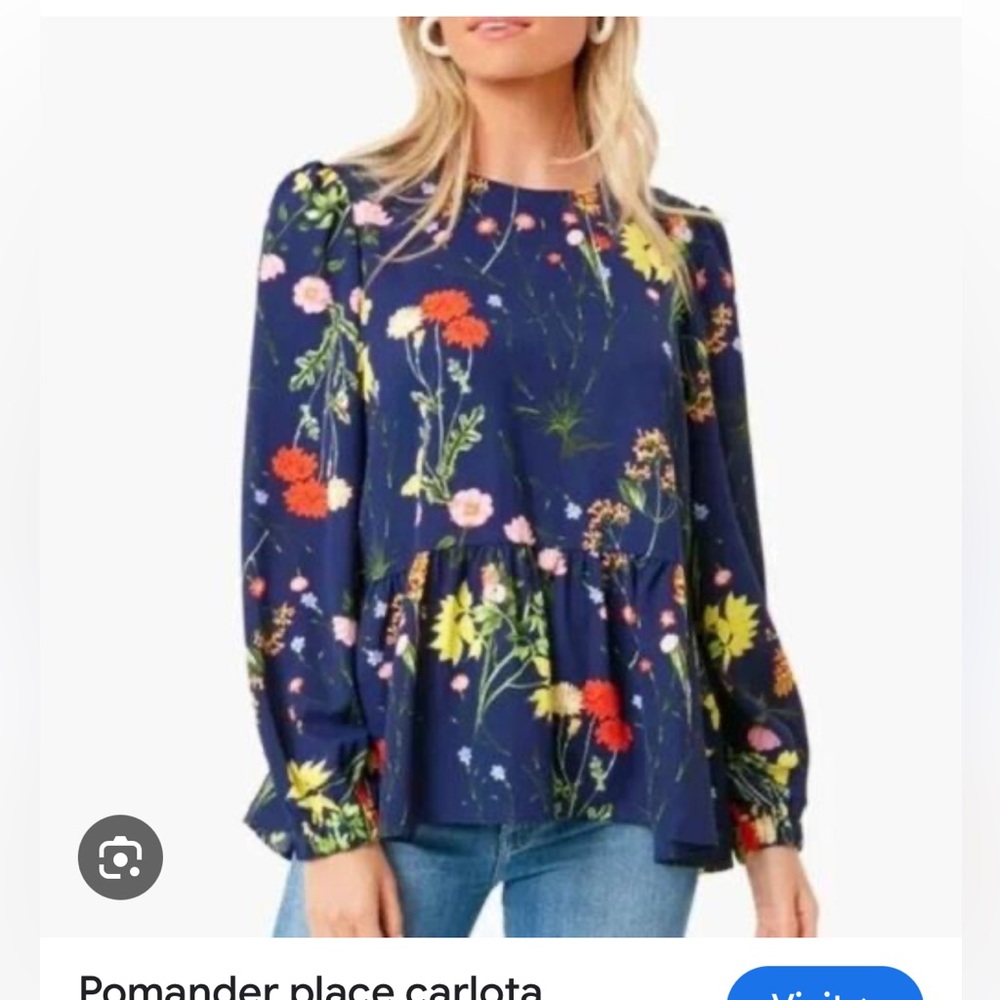 Tuckernuck Pomander Place navy floral top